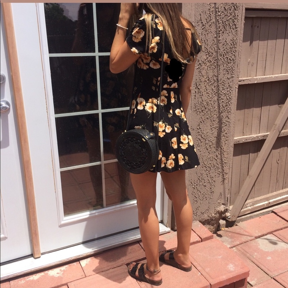 [Forever21] black floral dress XS/S